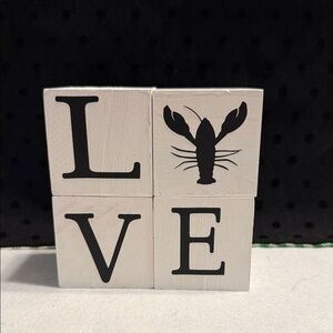 White Block Decor with 4 Designs and 4 words